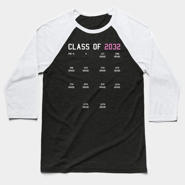Class of 2032 Grow With Me Baseball T-Shirt by KsuAnn